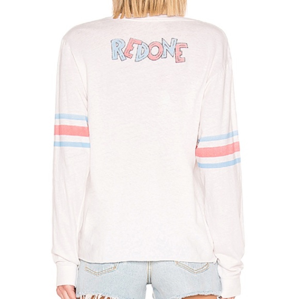 RE/DONE Logo Long Sleeve Tee in Vintage White